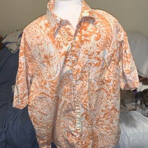 Indigo Palms XXL Floral Hawaiian button down shirt
